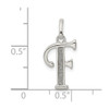 Lex & Lu Sterling Silver Polished Glitter Enamel Letter F Pendant - 3 - Lex & Lu