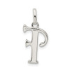 Lex & Lu Sterling Silver Polished Glitter Enamel Letter F Pendant - 4 - Lex & Lu