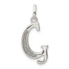 Lex & Lu Sterling Silver Polished Glitter Enamel Letter G Pendant - Lex & Lu