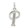 Lex & Lu Sterling Silver Polished Glitter Enamel Letter P Pendant - Lex & Lu