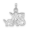 Lex & Lu Sterling Silver w/Rhodium Polished BOY CRAZY Pendant - 3 - Lex & Lu