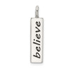 Lex & Lu Sterling Silver Polished Enameled BELIEVE Pendant - Lex & Lu