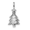 Lex & Lu Sterling Silver w/Rhodium CZ Christmas Tree Pendant - Lex & Lu