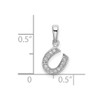 Lex & Lu Sterling Silver w/Rhodium CZ Horseshoe Pendant - 4 - Lex & Lu