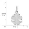 Lex & Lu Sterling Silver w/Rhodium Polished Clover Charm - 4 - Lex & Lu