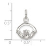 Lex & Lu Sterling Silver Polished Claddagh Charm - 4 - Lex & Lu