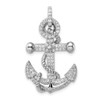 Lex & Lu Sterling Silver w/Rhodium CZ Anchor Pendant LAL107502 - Lex & Lu