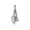 Lex & Lu Sterling Silver w/Rhodium Dolphin Diving Hoop Charm - Lex & Lu