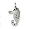 Lex & Lu Sterling Silver Black & Clear CZ Seahorse Pendant - Lex & Lu