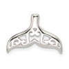 Lex & Lu Sterling Silver Polished Filigree Whale Tail Chain Slide - Lex & Lu