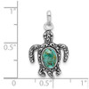 Lex & Lu Sterling Silver Rhodium/Oxidized Reconstituted Turquoise Turtle Pendant - 4 - Lex & Lu