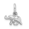 Lex & Lu Sterling Silver w/Rhodium Polished Elephant Charm - 3 - Lex & Lu