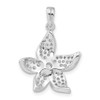 Lex & Lu Sterling Silver w/Rhodium CZ Flower Pendant LAL107571 - 3 - Lex & Lu