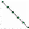 Lex & Lu Sterling Silver Green and Clear CZ Bracelet 7.25'' - 3 - Lex & Lu