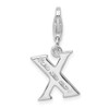 Lex & Lu Sterling Silver CZ Letter X w/Lobster Clasp Charm LAL107697 - 3 - Lex & Lu