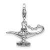 Lex & Lu Sterling Silver 3-D Enameled Magic Lamp w/Lobster Clasp Charm - 3 - Lex & Lu