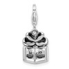 Lex & Lu Sterling Silver Yellow Crystals Enameled Present Clasp Charm - 3 - Lex & Lu