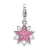 Lex & Lu Sterling Silver Pink Crystals Star w/Lobster Clasp Charm - 5 - Lex & Lu