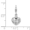 Lex & Lu Sterling Silver Crystals Enameled Heart Opens Clasp Charm - 5 - Lex & Lu