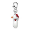 Lex & Lu Sterling Silver Enameled w/Crystals 3D Snowman Charm - 2 - Lex & Lu