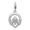 Lex & Lu Sterling Silver CZ Claddagh w/Lobster Clasp Charm - Lex & Lu