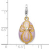 Lex & Lu Sterling Silver Gold-plated Crystals Pink Egg w/Lobster Charm - 4 - Lex & Lu