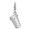 Lex & Lu Sterling Silver 3-D Enameled To Go Coffee Cup w/Lobster Clasp Charm - 3 - Lex & Lu