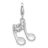 Lex & Lu Sterling Silver 2-D Enameled on Back Musical Note w/Lobster Clasp Charm - 3 - Lex & Lu