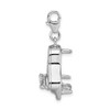 Lex & Lu Sterling Silver 3-D Enameled Grand Piano w/Lobster Clasp Charm - 2 - Lex & Lu