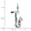 Lex & Lu Sterling Silver 3-D Enameled Saxophone w/Lobster Clasp Charm - 5 - Lex & Lu