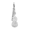 Lex & Lu Sterling Silver 3-D Violin and Antiqued Bow w/Lobster Clasp Charm - 3 - Lex & Lu