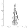 Lex & Lu Sterling Silver 3-D Violin and Antiqued Bow w/Lobster Clasp Charm - 4 - Lex & Lu