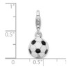 Lex & Lu Sterling Silver 3-D Enameled Small Soccer Ball w/Lobster Clasp Charm - 4 - Lex & Lu