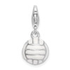 Lex & Lu Sterling Silver 3-D Enameled Volleyball w/Lobster Clasp Charm - Lex & Lu