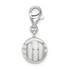 Lex & Lu Sterling Silver 3-D Enameled Volleyball w/Lobster Clasp Charm - 2 - Lex & Lu