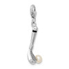 Lex & Lu Sterling Silver FW Cultured Pearl Golf Club w/Lobster Charm - 5 - Lex & Lu