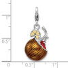 Lex & Lu Sterling Silver 3-D Enameled Pina Colada w/Lobster Clasp Charm - 4 - Lex & Lu