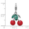Lex & Lu Sterling Silver 3-D Enameled Red Cherries w/Lobster Clasp Charm - 4 - Lex & Lu