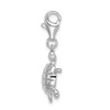 Lex & Lu Sterling Silver Polished Turtle w/Lobster Clasp Charm - 2 - Lex & Lu