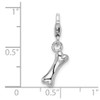 Lex & Lu Sterling Silver Polished Dog Bone w/Lobster Clasp Charm - 4 - Lex & Lu