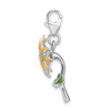 Lex & Lu Sterling Silver 3-D Enameled Sunflower w/Lobster Clasp Charm - 2 - Lex & Lu Lex & Lu Sterling Silver 3-D Enameled Sunflower w/Lobster Clasp Charm - 2 - Lex & Lu