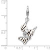 Lex & Lu Sterling Silver CZ Polished Enamel ZeBraceletBikini Pendant - 4 - Lex & Lu