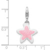 Lex & Lu Sterling Silver Enameled Pink Sparkle Starfish w/Lobster Clasp Charm - 4 - Lex & Lu