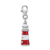 Lex & Lu Sterling Silver Enamel Crystals Lighthouse Charm - 2 - Lex & Lu