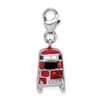 Lex & Lu Sterling Silver Enamel Double Decker London Bus w/Lobster Clasp Charm - 2 - Lex & Lu