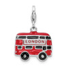 Lex & Lu Sterling Silver Enamel Double Decker London Bus w/Lobster Clasp Charm - 3 - Lex & Lu