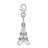 Lex & Lu Sterling Silver 3-D Enamel Crystals Eiffel Tower Charm - 2 - Lex & Lu