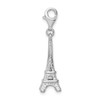 Lex & Lu Sterling Silver Polished Eiffel Tower w/Lobster Clasp Charm - 2 - Lex & Lu