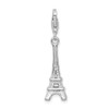 Lex & Lu Sterling Silver Polished Eiffel Tower w/Lobster Clasp Charm - 3 - Lex & Lu