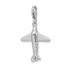 Lex & Lu Sterling Silver 3-D Crystals Airplane w/Lobster Clasp Charm - 4 - Lex & Lu